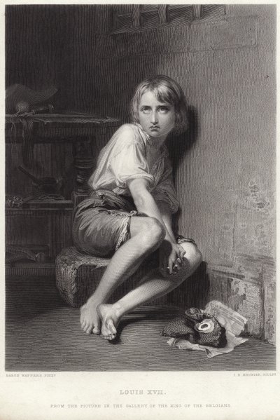 Ludvík XVII v chrámu od Belgian School