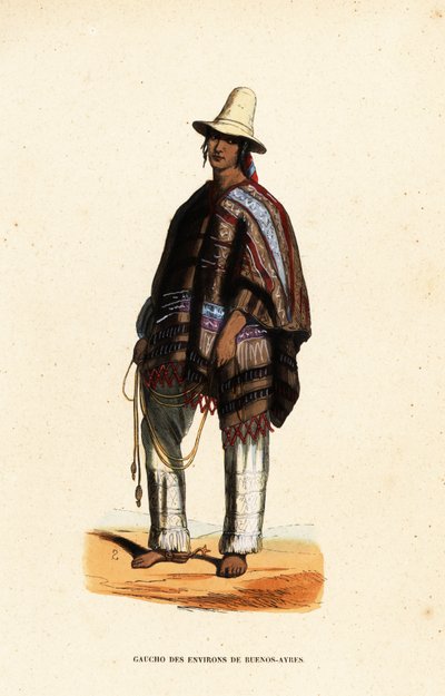 Indiánský gaucho z oblasti Buenos-Ayres, Argentina od Belgian School