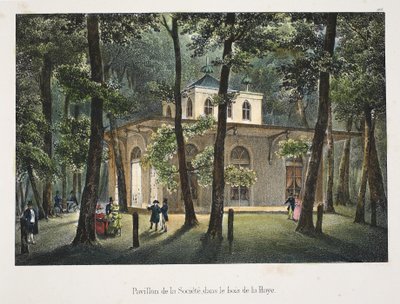 Pavilon Společnosti, v lese v Haagu, kolem roku 1895 (fotochrom) od Belgian School