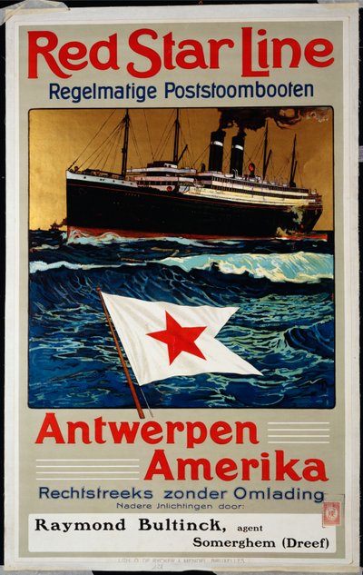 Red Star Line, Antverpy, Amerika, kolem roku 1899 od Belgian School