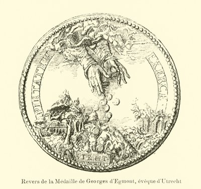 Rub medaile George van Egmonda, biskupa z Utrechtu od Belgian School