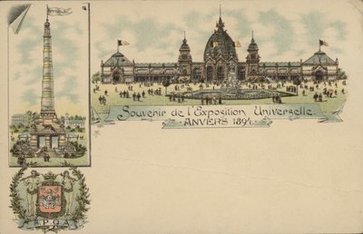 Suvenýr z výstavy Exposition Internationale d"Anvers, Antverpy, Belgie, 1894 od Belgian School