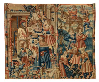 Tapiserie, měsíc leden, možná z Flander od Belgian School