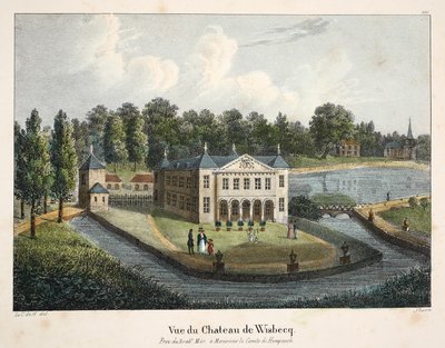 Pohled na Château de Wisbecq, kolem roku 1895 (fotochrom) od Belgian School