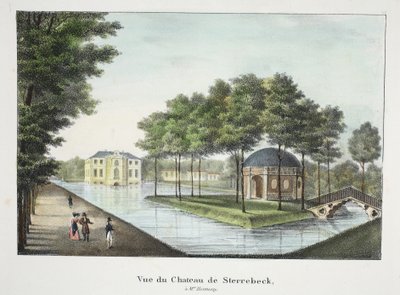 Pohled na Chateau de Sterrebeck, kolem roku 1895 (fotochrom) od Belgian School