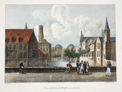 Vnitřní pohled na Bruggy, kolem roku 1895 (fotochrom) od Belgian School