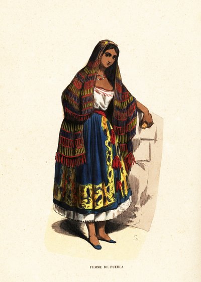 Žena z města Puebla, Mexiko od Belgian School