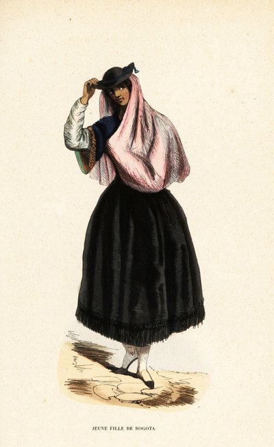 Mladá žena z Bogoty, Kolumbie od Belgian School