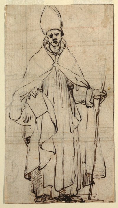 Kresba, Stojící biskup, asi 1620 od Belisario Corenzio