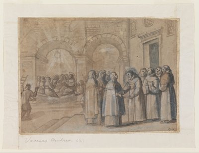Setkání svatých Františka a Clary od Belisario Corenzio