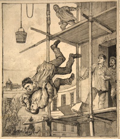 Drama z Toulouse, z „Le Petit Parisien“, 1891 od Beltrand and Clair Guyot, E. Dete