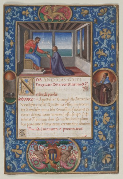 List z pověření: Svatý Marek předává klíče od Benátek Francescu de Priuli, c. 1523-1524. od Benedetto Bordone