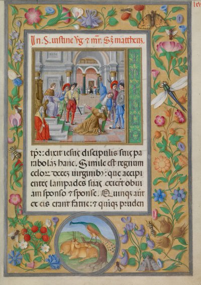 Umučení svaté Giustiny. Z "Evangeliáře svaté Giustiny" (CBL W.107, f.65r). od Benedetto Bordone