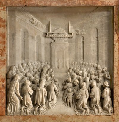 Krypta, Archa svatých Marcellinus a Peter Exorcista, Benedict Briosco 1506-08, Zázrak holubic od Benedetto Briosco