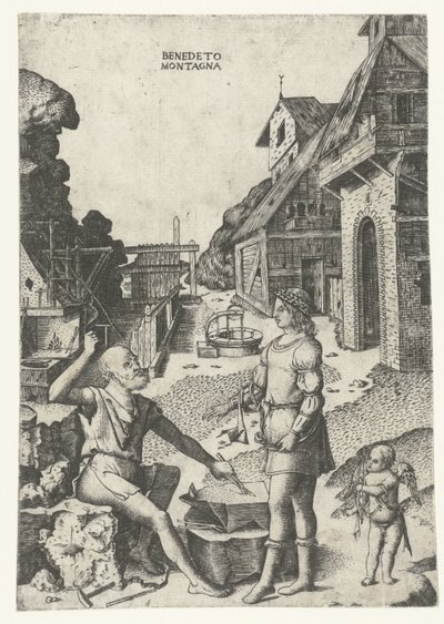 Apollo se setkal s Cupidem od Vulcanu od Benedetto Montagna