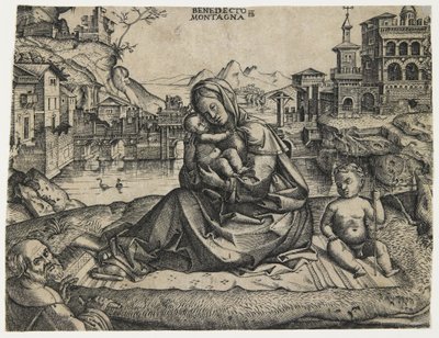 Svatá rodina se svatým Janem v krajině, c. 1506-1512 od Benedetto Montagna