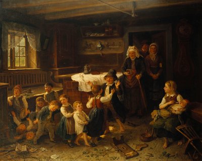Děti si hrají v interiéru, 1873 od Bengt Nordenberg
