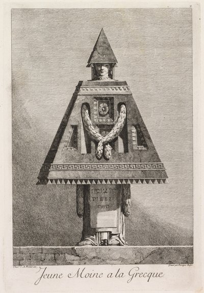 Maškaráda à la Grecque: Mladý mnich à la Grecque Plate 9, 1771. od Benigno Bossi