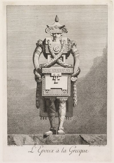 Maškaráda à la Grecque: Ženich à la Grecque Plate 7, 1771. od Benigno Bossi