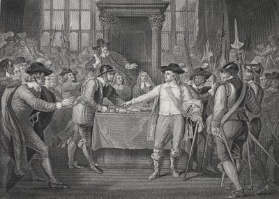 Oliver Cromwell rozpouští Dlouhý parlament od Benjamin (after) West