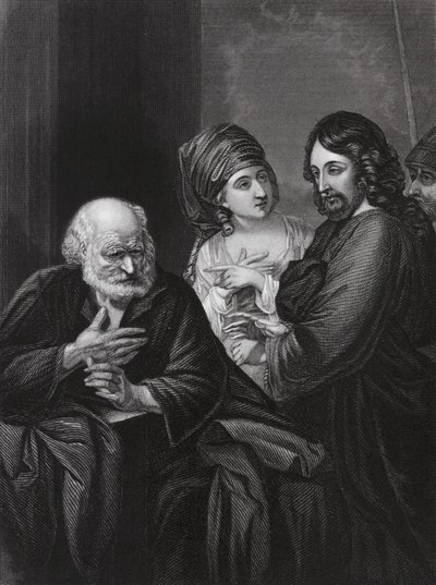 Petr zapírá Krista (rytina) od Benjamin (after) West