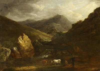 Horská krajina s výhledem na Snowdon od Benjamin Barker