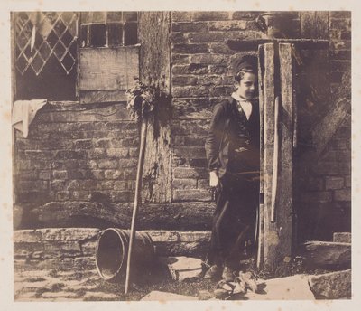 Walter Chamberlain se schovává za pumpou Bredicot, polovina 50. let 19. století od Benjamin Brecknell Turner