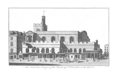 South East Prospect of St. Dunstan in the West, c1756. od Benjamin Cole