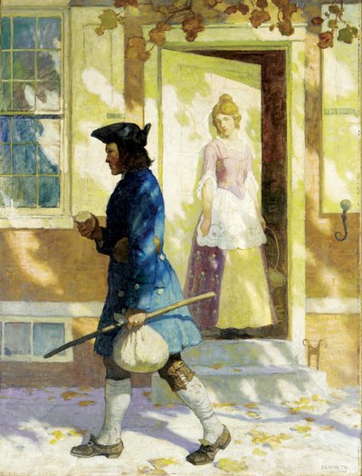 "Příjezd Benjamina Franklina (1706-1790) jako mladého muže do Filadelfie za prací" Obraz Newella Converse (NC) Wyetha (1882-1945) Soukromá sbírka od Benjamin Franklin