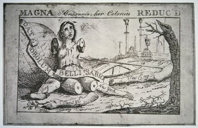 Velká Británie: její kolonie redukované (litho) od Benjamin Franklin