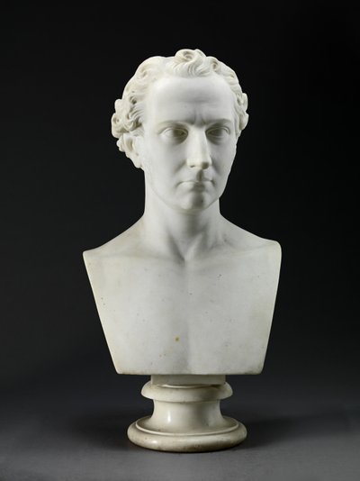 Portrétní busta umělcova bratra, sochaře Johna Gibsona (1790-1866) 1837-38 (carrarský mramor) od Benjamin Gibson