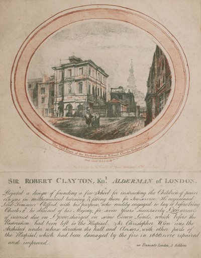 Západní fronta matematické školy, Christs Hospital, 1775 od Benjamin Green