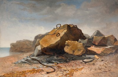 Plážová scéna, Marazion, Cornwall, 1860. od Benjamin Johnson