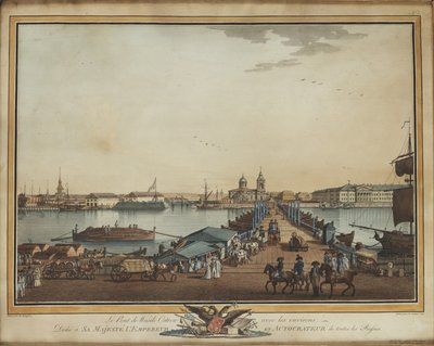 Výměnný most na Vasilievském ostrově, 1799 od Benjamin Paterssen