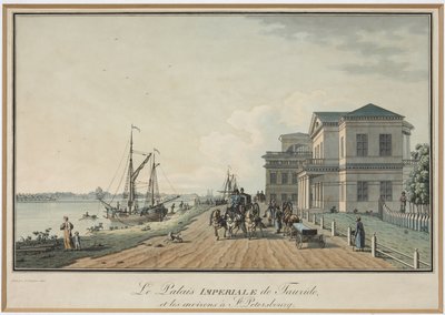 Pohled na Tauridský palác - Benjamin Paterssen (1748-1815). Lept, akvarel, před 1806. Státní muzeum historie Petrohradu od Benjamin Patersson