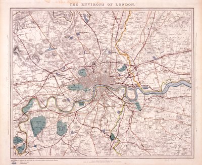 Mapa Londýna, c1860 od Benjamin Rees Davies
