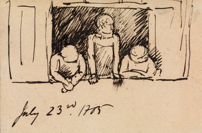 Studie tří postav, opřených o parapet od Benjamin Robert Haydon