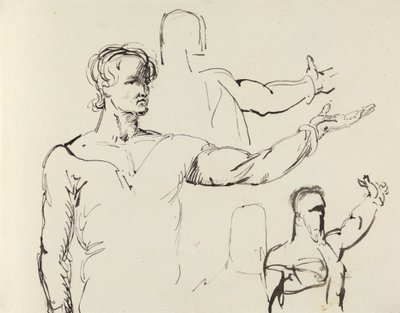 Studie muže s nataženou paží od Benjamin Robert Haydon