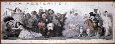 Le grand chemin de la posterity: reprezentace tragédie a komedie (Dorval, atd...) - Litografie Benjamin Roubaud, Maison de Balzac, Paříž od Benjamin Roubaud