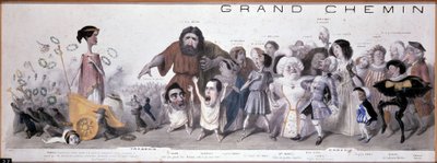 Le grand chemin de la posterity: reprezentace tragédie a komedie - Litografie Benjamina Roubauda, ​​Maison de Balzac, Paříž od Benjamin Roubaud
