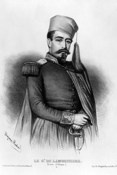 Portrét Louis Juchault de Lamoriciere (1806-1865), francouzský generál (kresba) od Benjamin Roubaud