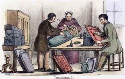 Japanning, z košenilního a lakového hmyzu v grafických ilustracích zvířat – ukazující jejich užitečnost pro člověka při jejich zaměstnání během života a použití po smrti, kolem roku 1845 od Benjamin Waterhouse Hawkins