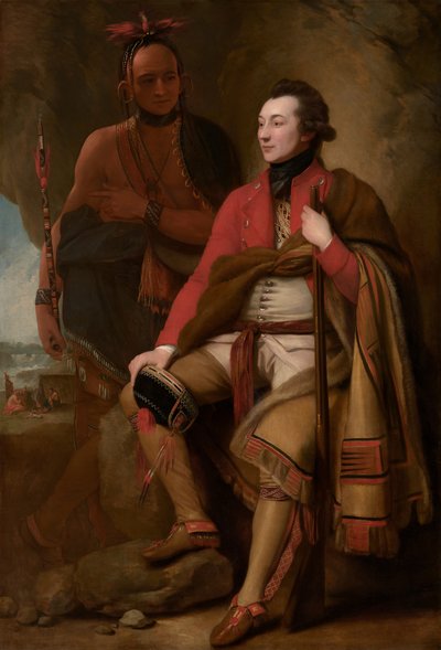 Plukovník Guy Johnson a Karonghyontye (kapitán David Hill) od Benjamin West