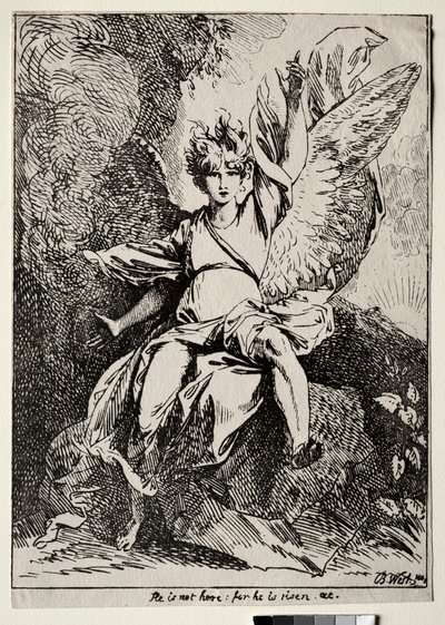 Vzory polyautografie: Anděl u hrobu Krista od Benjamin West