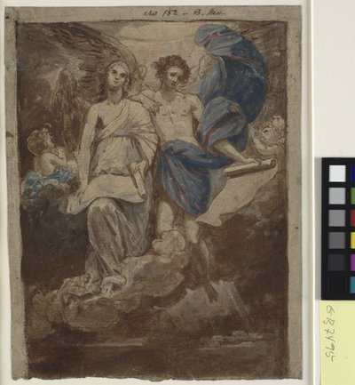 Studie k obrazu Andělé zjevující se pastýřům, 1774 od Benjamin West