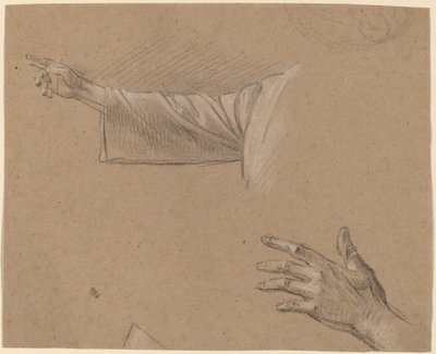 Studium pravé paže a levé ruky od Benjamin West