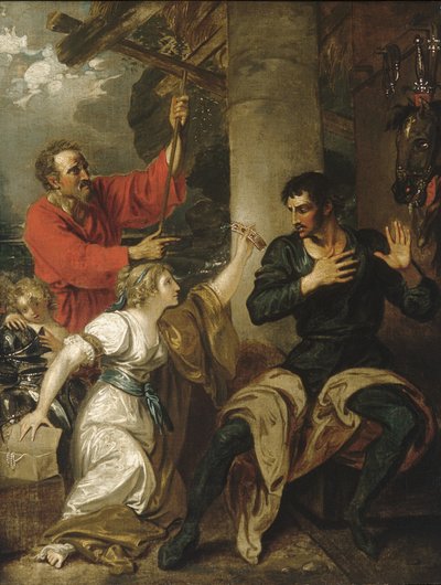 Dáma a Orlando, asi 1793 (olej na plátně) od Benjamin West