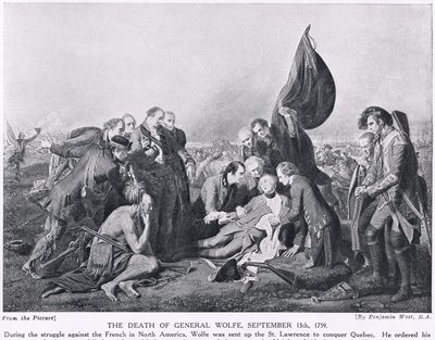Smrt generála Wolfa, 13. září 1759, ilustrace z 