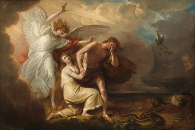 Vyhnání Adama a Evy z ráje od Benjamin West
