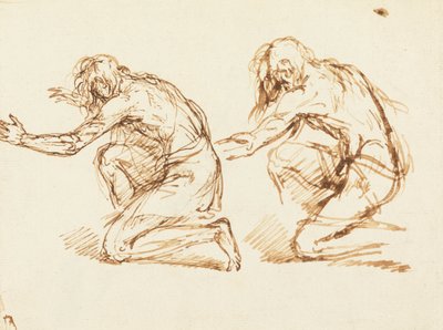 Dvě klečící postavy od Benjamin West